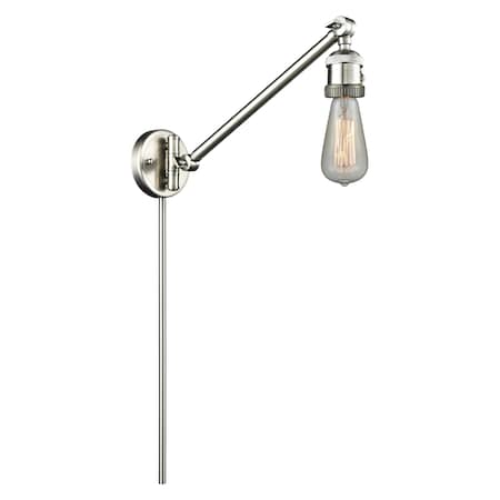 Glass Adjustable Single Swing Arm Portable Wall Sconce